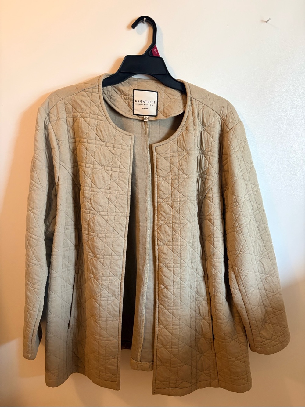 bagatelle Quilted Tan Collarless Puffer Jacket